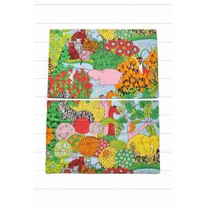 Vintage Steven’s Utica Jungle Botanical Pillowcases Set 2 Mid Century MCM Atomic